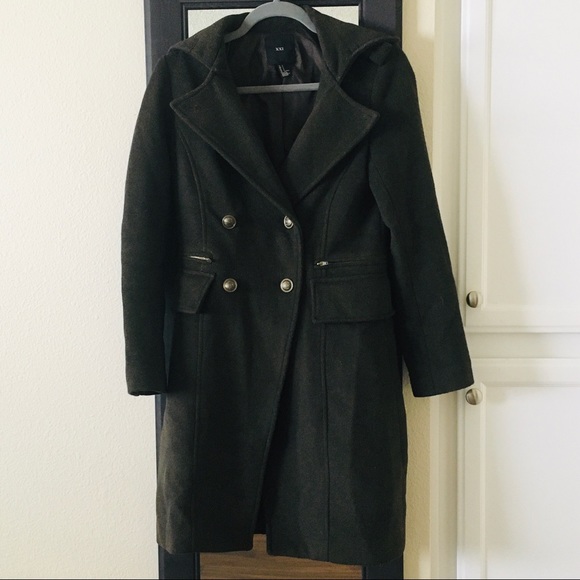 Dark Grey Wool Trench Coat - Picture 3 of 7
